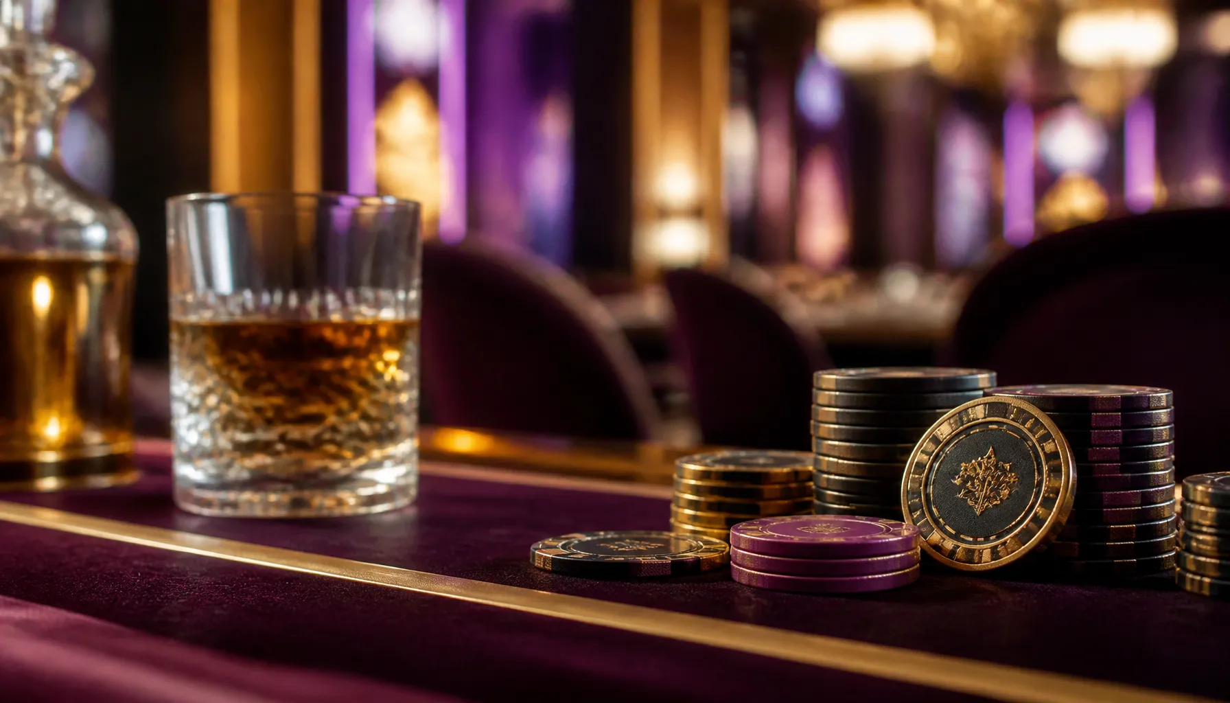 Ornate gold treasure chest overflowing with coins and gemstones on a dark velvet surface with warm cinematic lighting