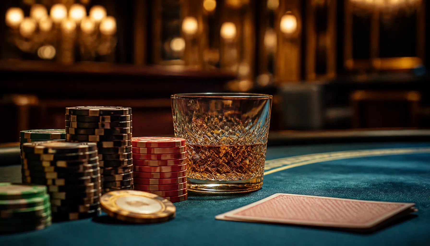 Ornate gold treasure chest overflowing with coins and gemstones on a dark velvet surface with warm cinematic lighting